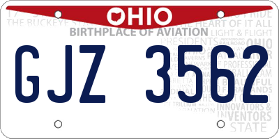 OH license plate GJZ3562