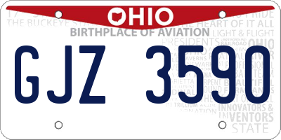 OH license plate GJZ3590