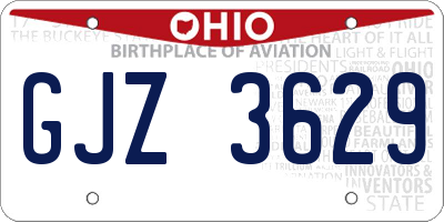 OH license plate GJZ3629
