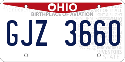 OH license plate GJZ3660