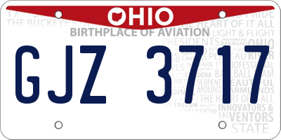 OH license plate GJZ3717