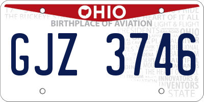 OH license plate GJZ3746