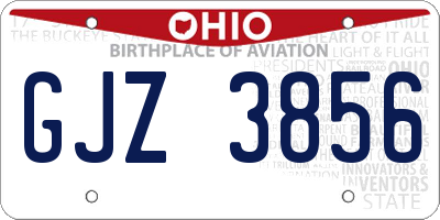 OH license plate GJZ3856