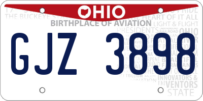 OH license plate GJZ3898