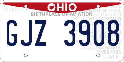 OH license plate GJZ3908