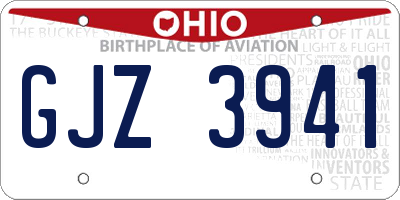 OH license plate GJZ3941