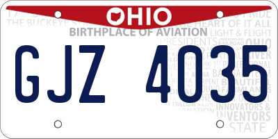 OH license plate GJZ4035