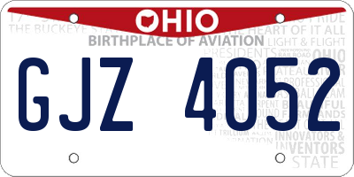 OH license plate GJZ4052