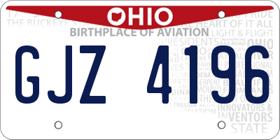 OH license plate GJZ4196