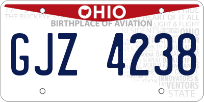OH license plate GJZ4238