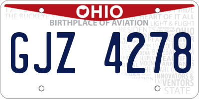 OH license plate GJZ4278