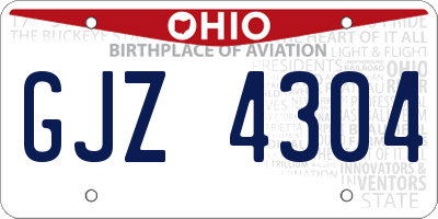 OH license plate GJZ4304