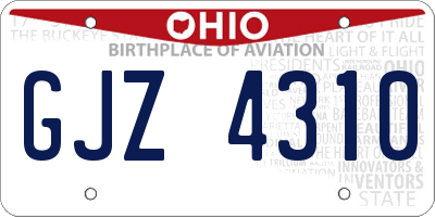 OH license plate GJZ4310