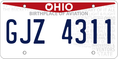 OH license plate GJZ4311