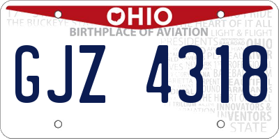 OH license plate GJZ4318