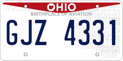 OH license plate GJZ4331