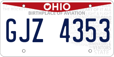 OH license plate GJZ4353