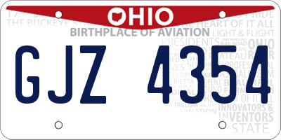 OH license plate GJZ4354