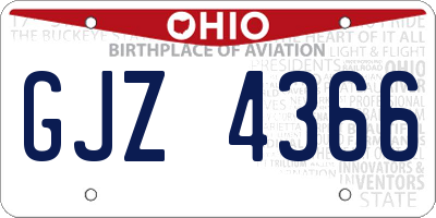 OH license plate GJZ4366