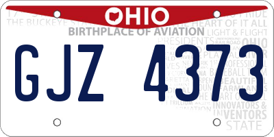 OH license plate GJZ4373