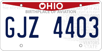 OH license plate GJZ4403