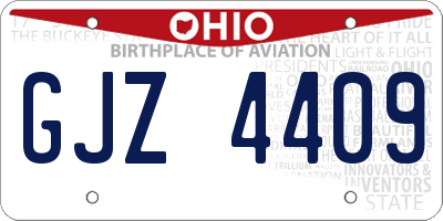 OH license plate GJZ4409