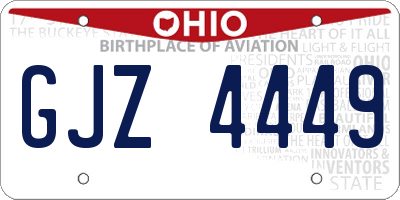 OH license plate GJZ4449