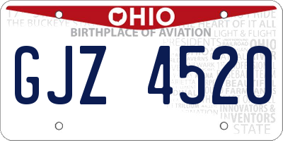 OH license plate GJZ4520