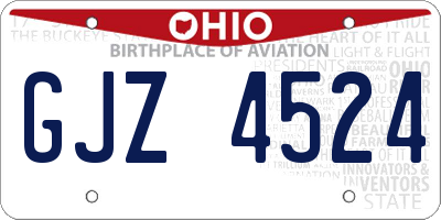 OH license plate GJZ4524