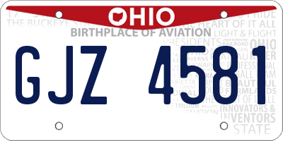 OH license plate GJZ4581