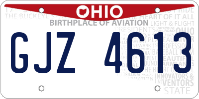 OH license plate GJZ4613