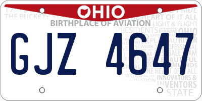OH license plate GJZ4647