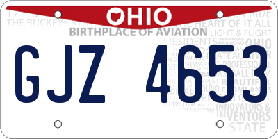 OH license plate GJZ4653