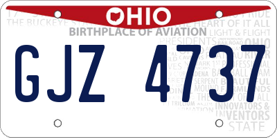 OH license plate GJZ4737