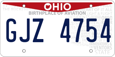 OH license plate GJZ4754