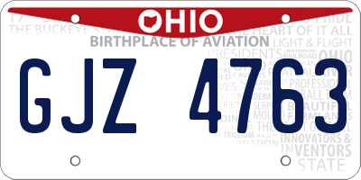 OH license plate GJZ4763