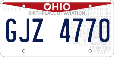 OH license plate GJZ4770