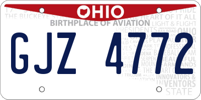 OH license plate GJZ4772