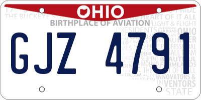OH license plate GJZ4791
