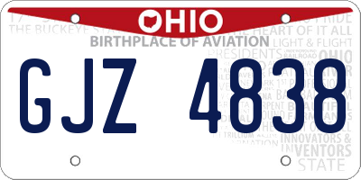 OH license plate GJZ4838