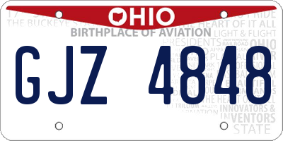 OH license plate GJZ4848