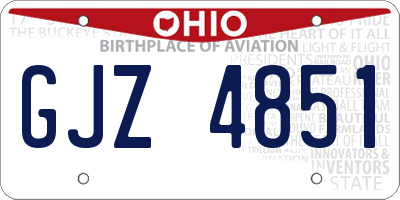 OH license plate GJZ4851