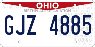 OH license plate GJZ4885