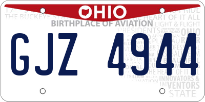 OH license plate GJZ4944