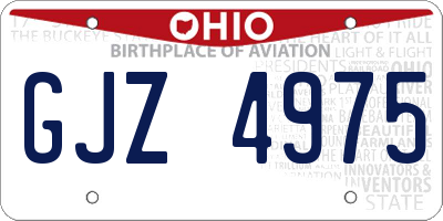 OH license plate GJZ4975