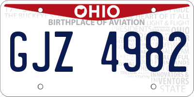 OH license plate GJZ4982