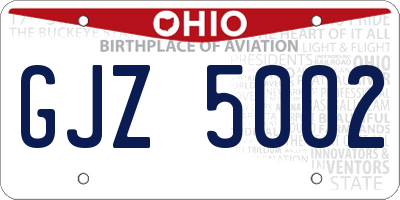 OH license plate GJZ5002