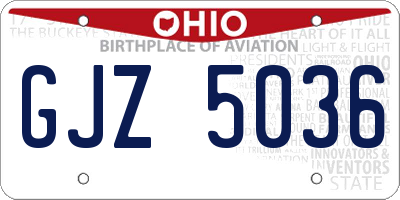 OH license plate GJZ5036