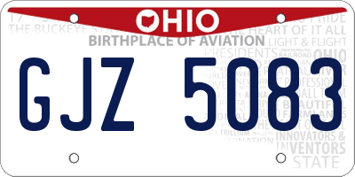 OH license plate GJZ5083