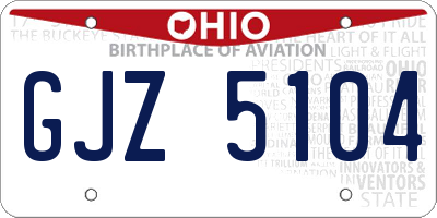 OH license plate GJZ5104